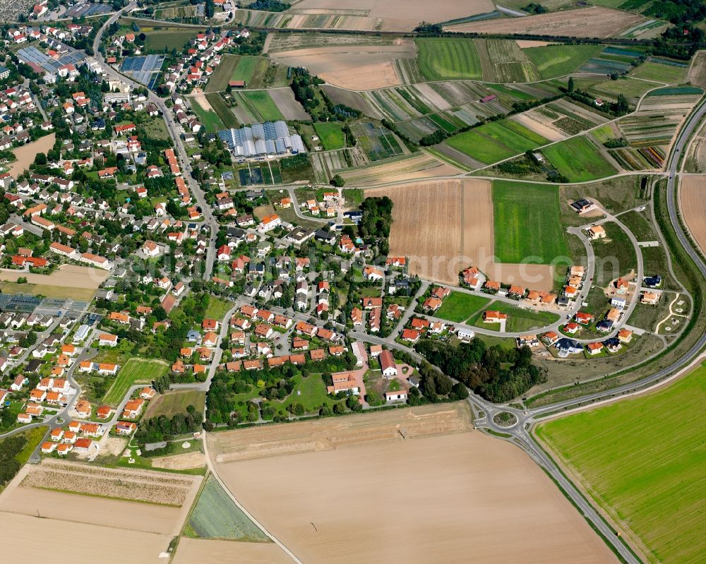 Aerial image Straubing - Residential area of the multi-family house settlement in Straubing in the state Bavaria, Germany