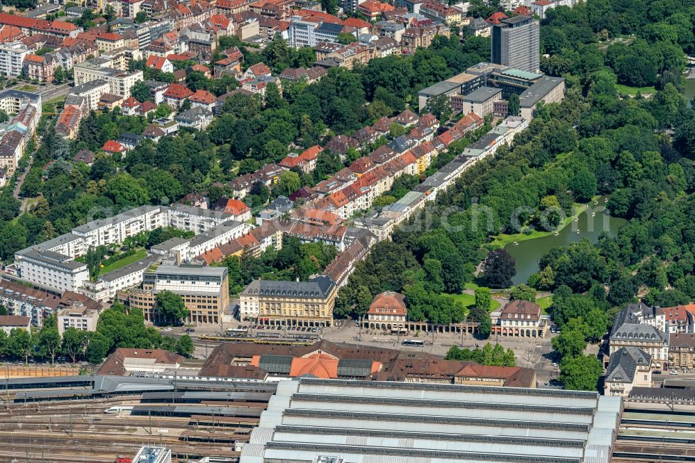 Aerial photograph Karlsruhe - Residential area of the multi-family house settlement on Tierpark in Karlsruhe in the state Baden-Wuerttemberg, Germany