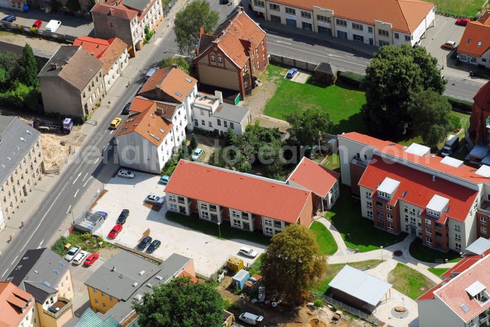 Aerial image Bernau - Residential area of a multi-family house settlement Ulitzkastrasse - Boernicker Strasse in Bernau in the state Brandenburg