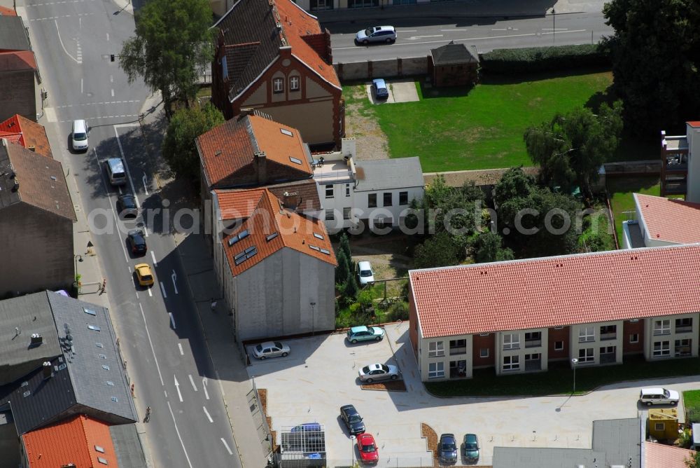 Aerial image Bernau - Residential area of a multi-family house settlement Ulitzkastrasse - Boernicker Strasse in Bernau in the state Brandenburg