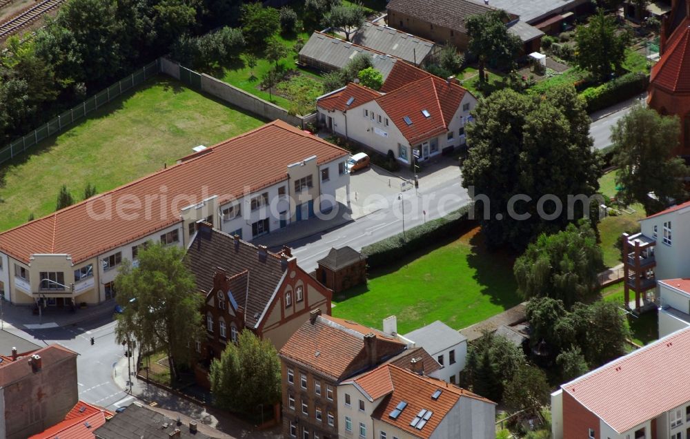 Bernau from above - Residential area of a multi-family house settlement Ulitzkastrasse - Boernicker Strasse in Bernau in the state Brandenburg