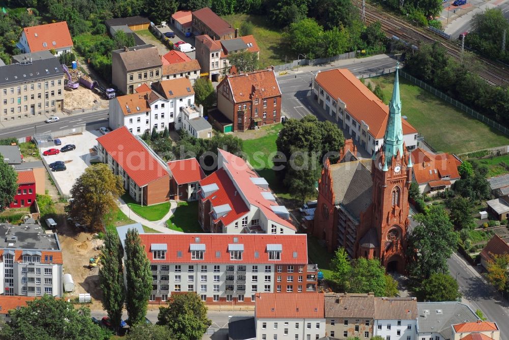 Aerial image Bernau - Residential area of a multi-family house settlement Ulitzkastrasse - Boernicker Strasse in Bernau in the state Brandenburg