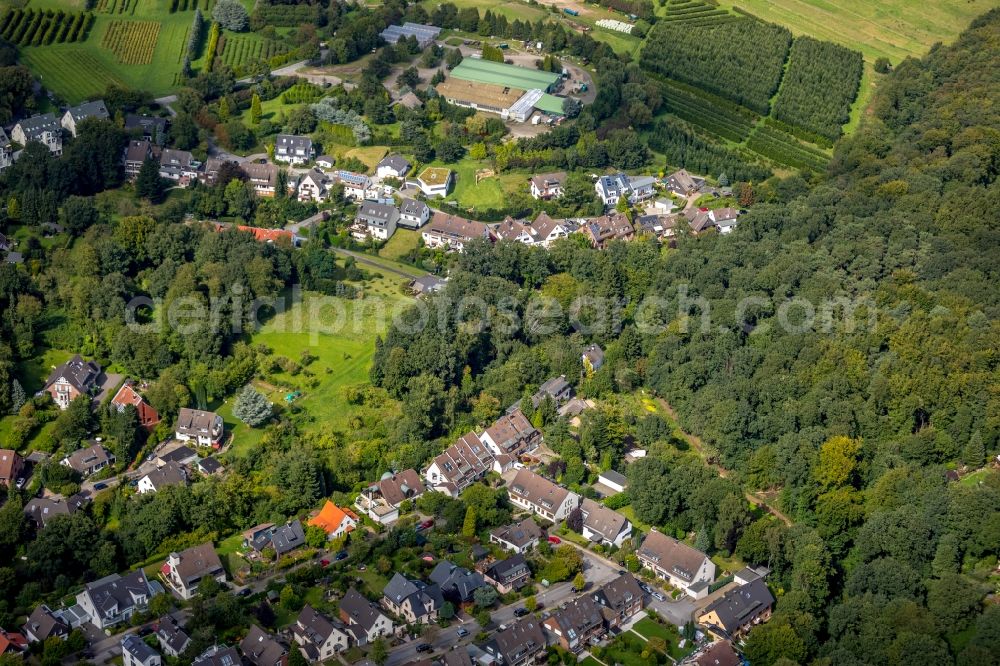 Aerial image Werden - Residential area of the multi-family house settlement Am Vogelherd in Werden in the state North Rhine-Westphalia, Germany