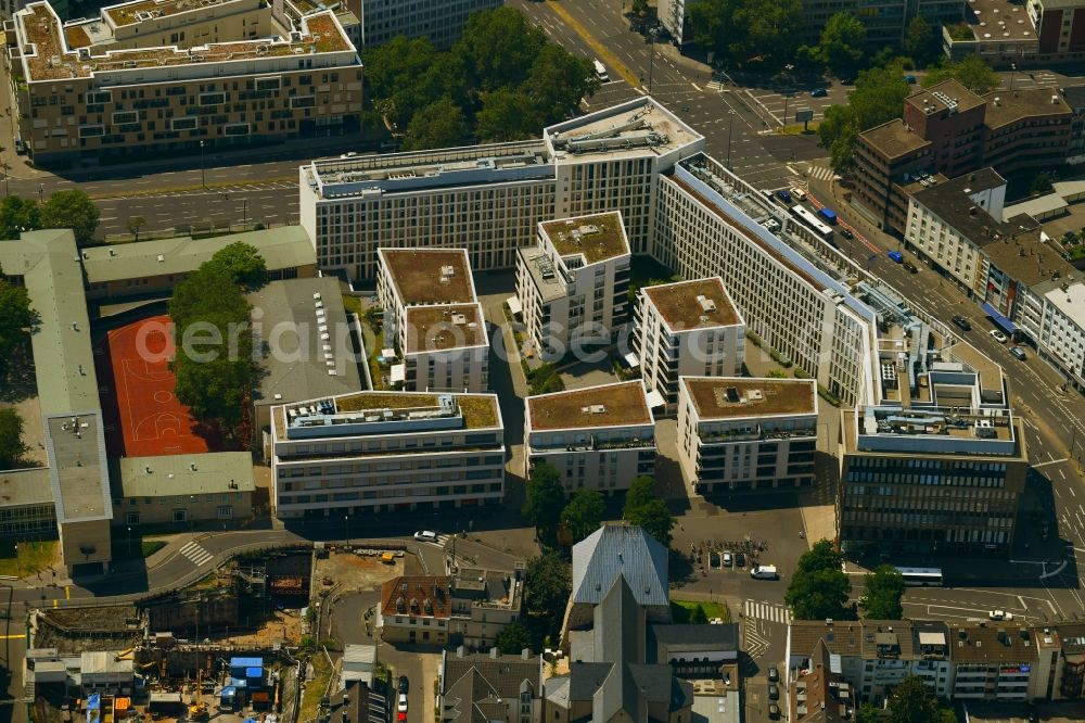 Köln from above - Residential area of the multi-family house settlement Am Waidmarkt in the district Altstadt-Sued in Cologne in the state North Rhine-Westphalia, Germany