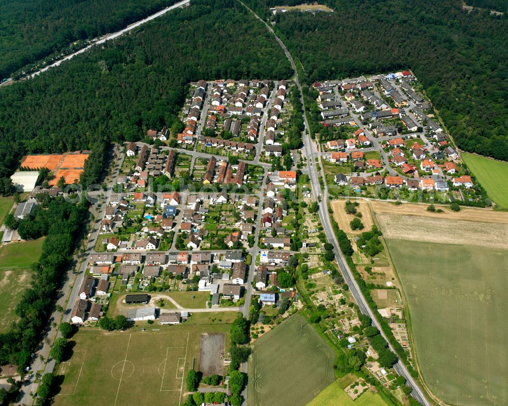 Aerial image Waldbrücke - Residential area of the multi-family house settlement in Waldbrücke in the state Baden-Wuerttemberg, Germany