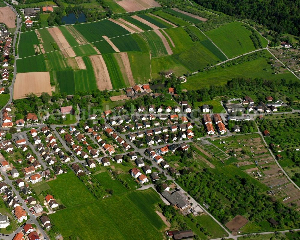 Weiler from above - Residential area of the multi-family house settlement in Weiler in the state Baden-Wuerttemberg, Germany