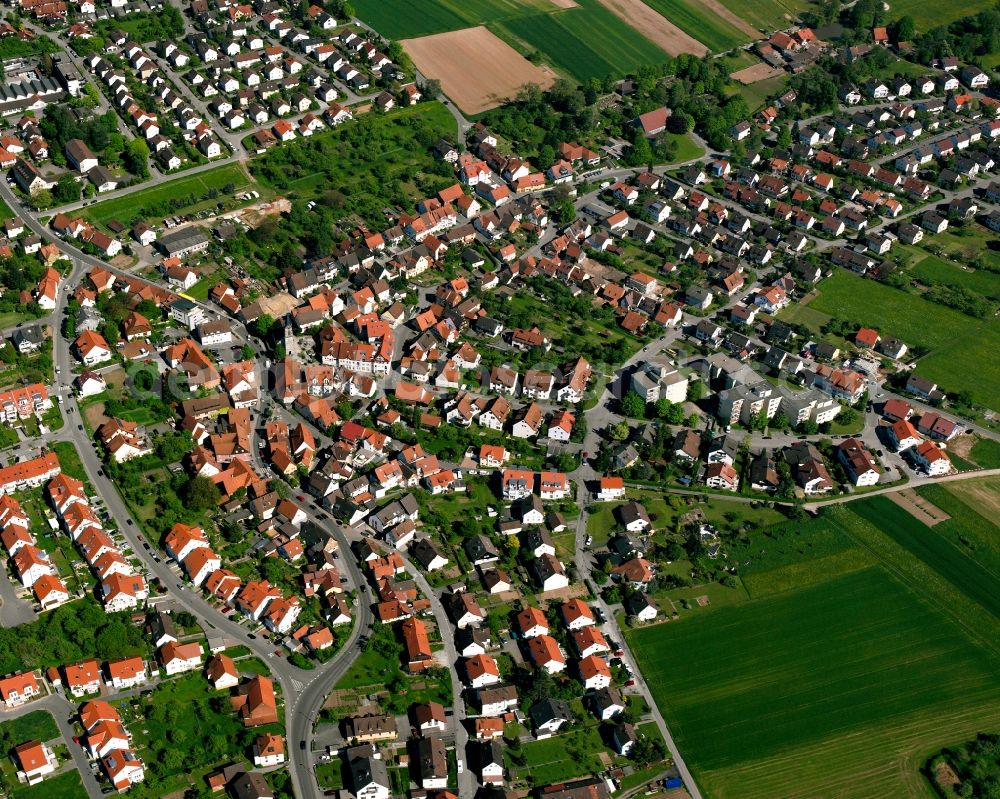 Weiler from the bird's eye view: Residential area of the multi-family house settlement in Weiler in the state Baden-Wuerttemberg, Germany