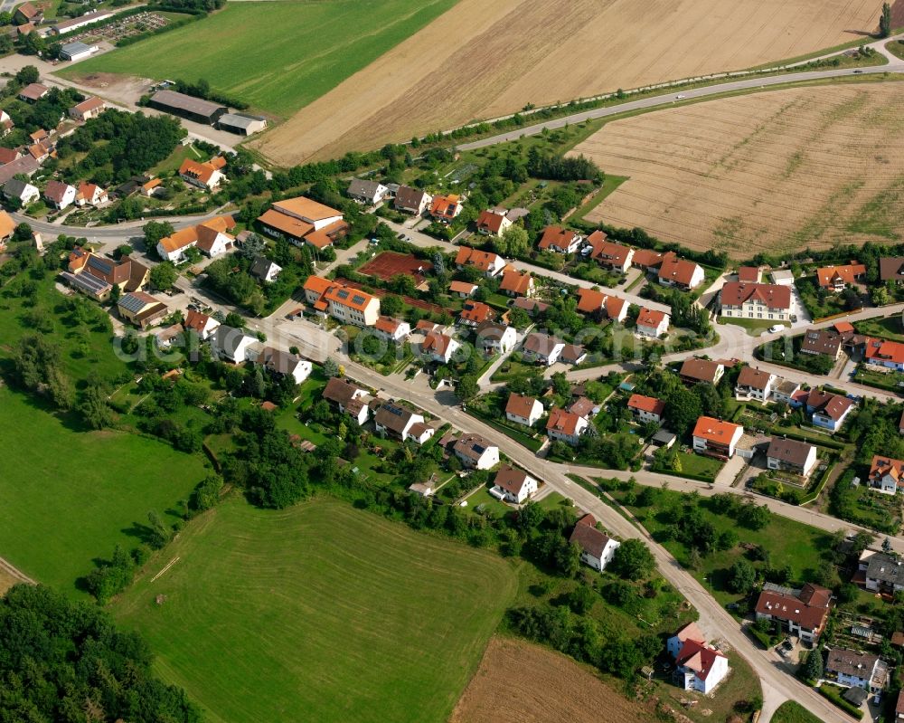 Weinberg from the bird's eye view: Residential area of the multi-family house settlement in Weinberg in the state Bavaria, Germany