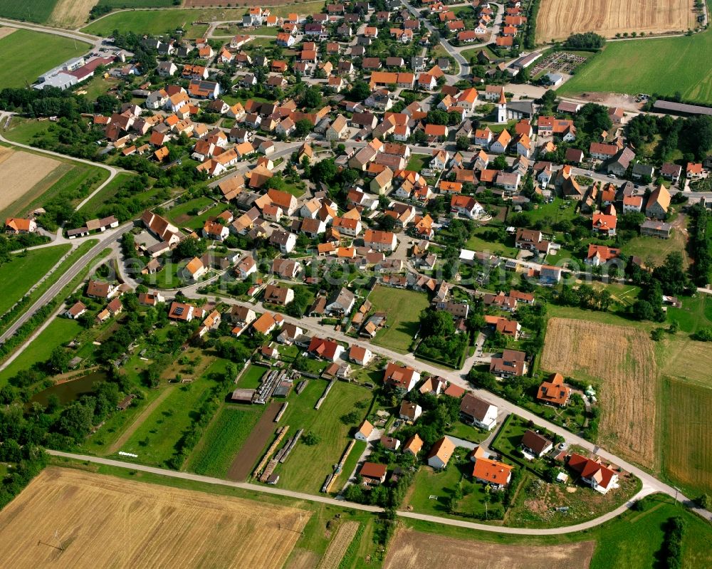 Aerial photograph Weinberg - Residential area of the multi-family house settlement in Weinberg in the state Bavaria, Germany