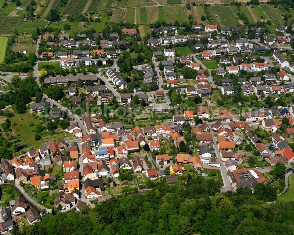 Weingarten (Baden) from the bird's eye view: Residential area of the multi-family house settlement in Weingarten (Baden) in the state Baden-Wuerttemberg, Germany