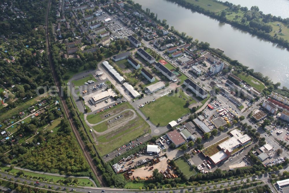 Aerial image Wiesbaden - Residential area of a multi-family house settlement Wiesbadener Strasse in Wiesbaden in the state Hesse