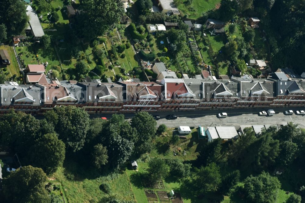 Aerial image Oelsnitz/Vogtl. - Residential area of a multi-family house settlement in the Wiesenstrasse in Oelsnitz/Vogtl. in the state Saxony