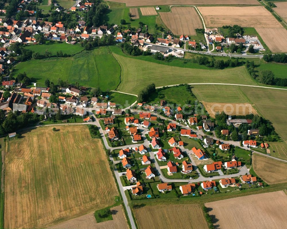 Aerial photograph Wieseth - Residential area of the multi-family house settlement in Wieseth in the state Bavaria, Germany