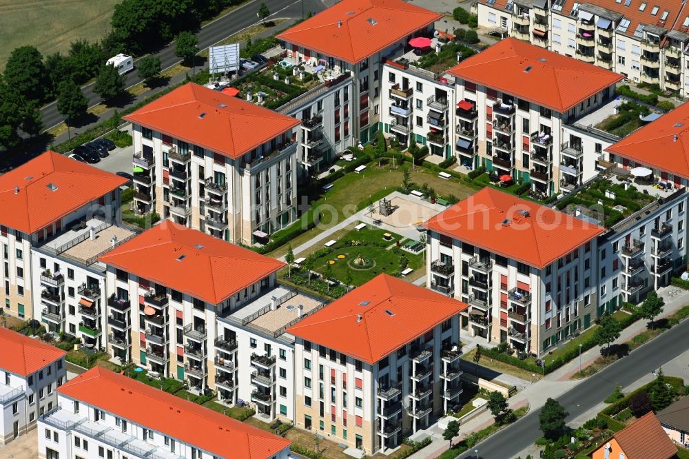 Aerial image Wildau - Residential area of the multi-family house settlement on Rosenanger in Wildau in the state Brandenburg, Germany