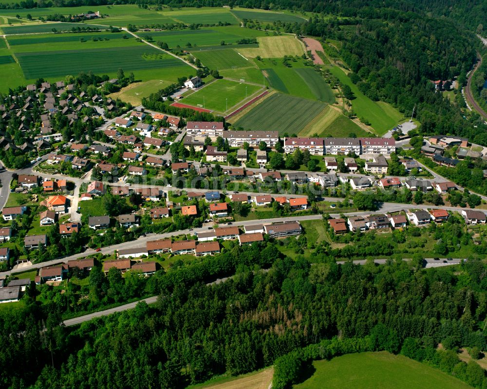 Aerial photograph Wildberg - Residential area of the multi-family house settlement in Wildberg in the state Baden-Wuerttemberg, Germany