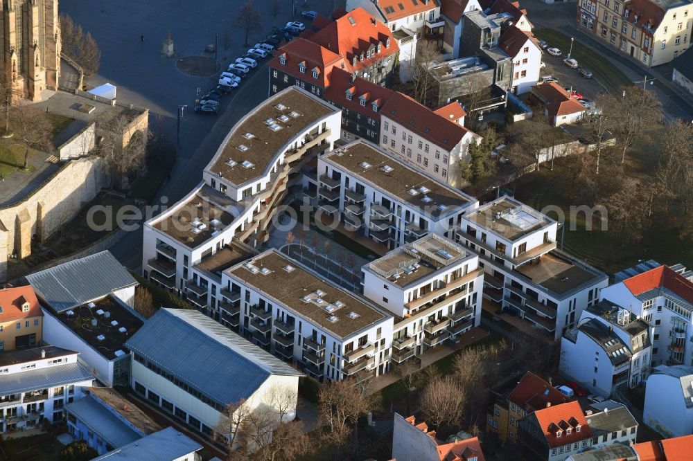 Erfurt from the bird's eye view: Residential site with multi-family housing development- on Domstrasse - An den Graden in the district Zentrum in Erfurt in the state Thuringia, Germany