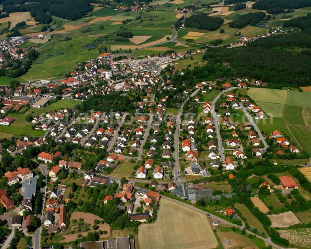 Aerial image Wolfsau - Residential area of the multi-family house settlement in Wolfsau in the state Bavaria, Germany