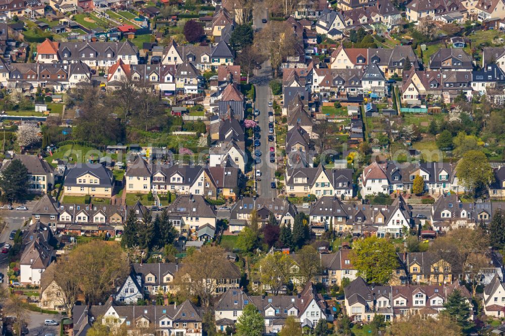 Aerial image Dortmund - Residential area of the multi-family house settlement Zechensiedlung on the Fritz-Funke-Strasse in the district Oberdorstfeld in Dortmund at Ruhrgebiet in the state North Rhine-Westphalia, Germany