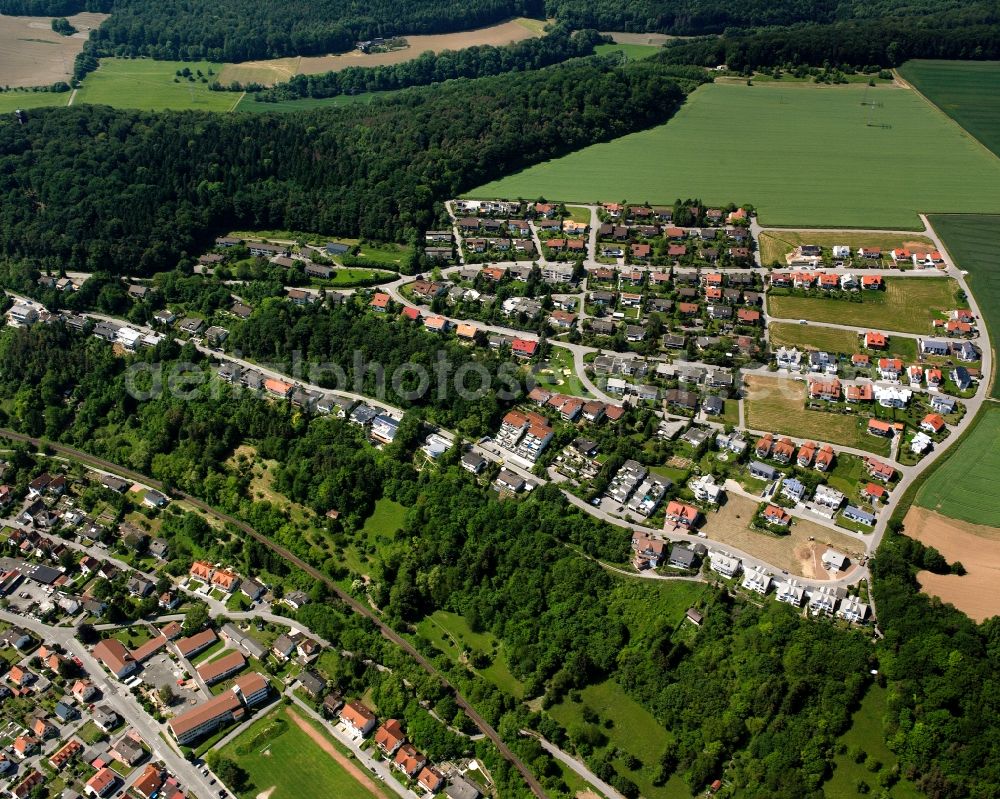 Waldshut-Tiengen from the bird's eye view: Residential area - mixed development of a multi-family housing estate and single-family housing estate on Alpenblickstrasse in Waldshut-Tiengen in the state Baden-Wuerttemberg, Germany