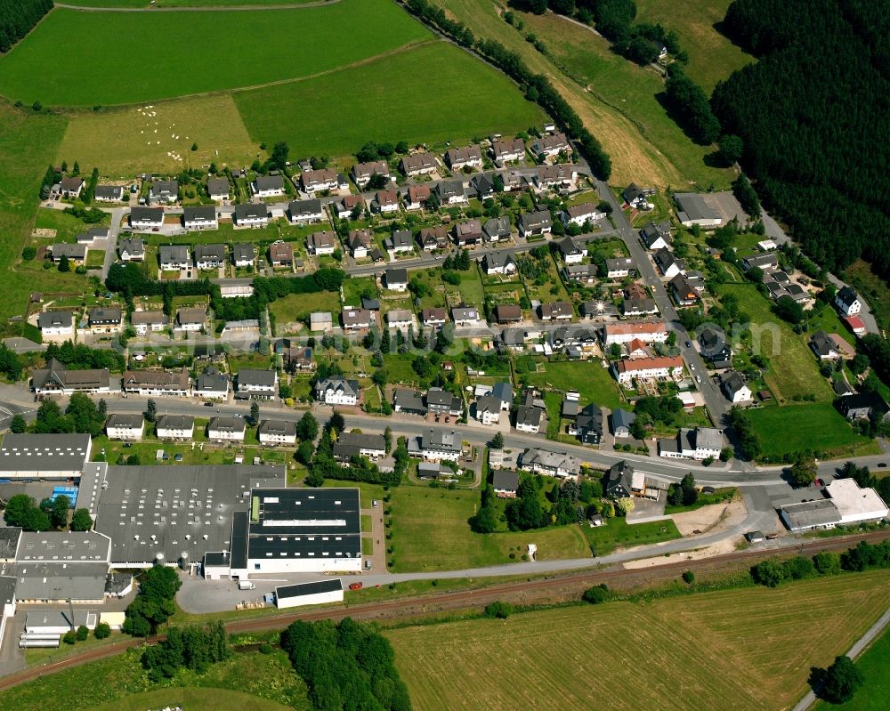 Aerial photograph Aue - Residential area - mixed development of a multi-family housing estate and single-family housing estate in Aue in the state North Rhine-Westphalia, Germany