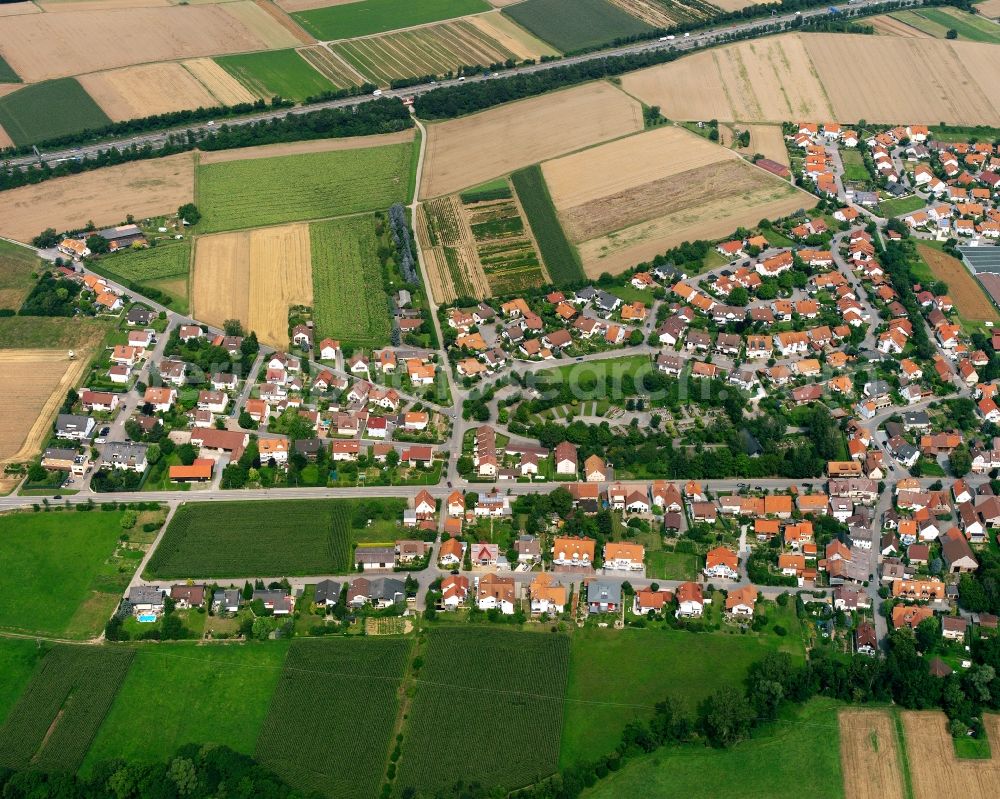 Auenstein from the bird's eye view: Residential area - mixed development of a multi-family housing estate and single-family housing estate in Auenstein in the state Baden-Wuerttemberg, Germany