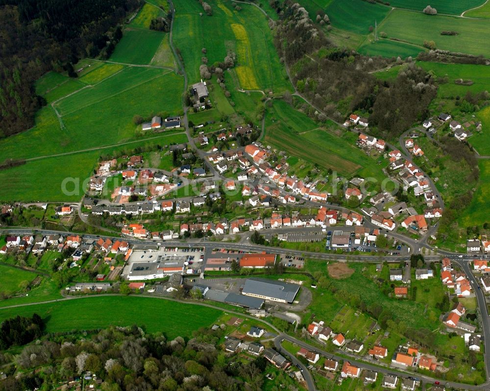 Aerial photograph Bad Hersfeld - Residential area - mixed development of a multi-family housing estate and single-family housing estate in Bad Hersfeld in the state Hesse, Germany