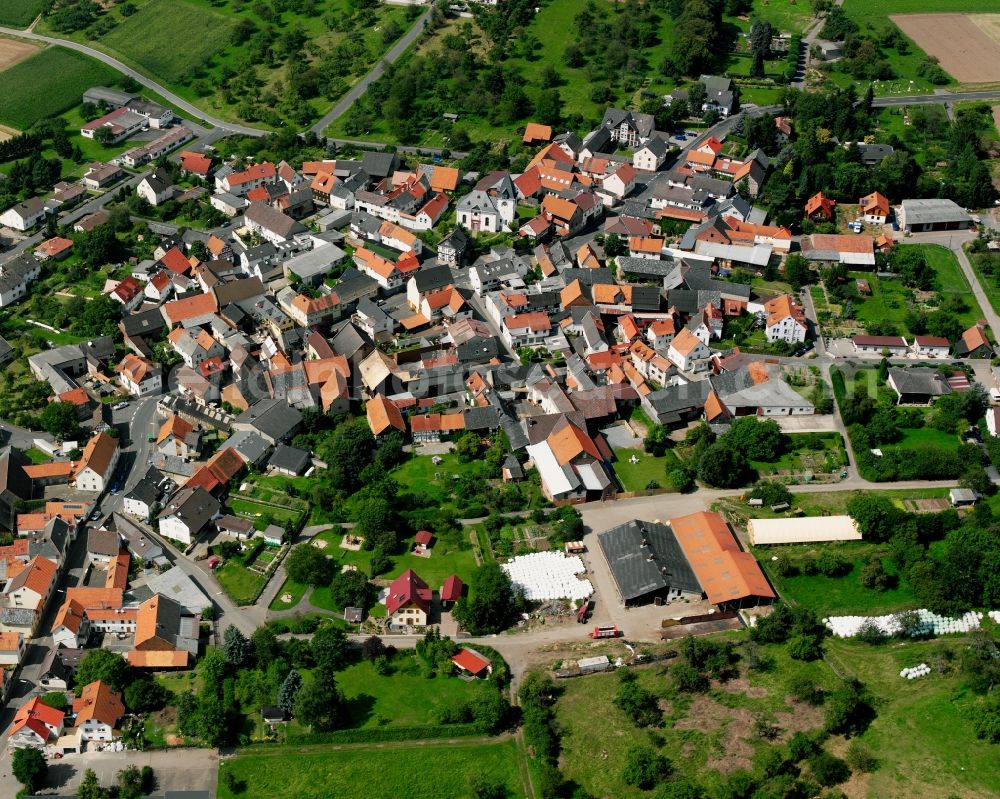 Aerial image Bettenhausen - Residential area - mixed development of a multi-family housing estate and single-family housing estate in Bettenhausen in the state Hesse, Germany