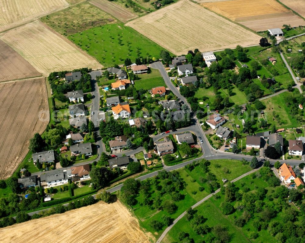 Aerial photograph Birklar - Residential area - mixed development of a multi-family housing estate and single-family housing estate in Birklar in the state Hesse, Germany