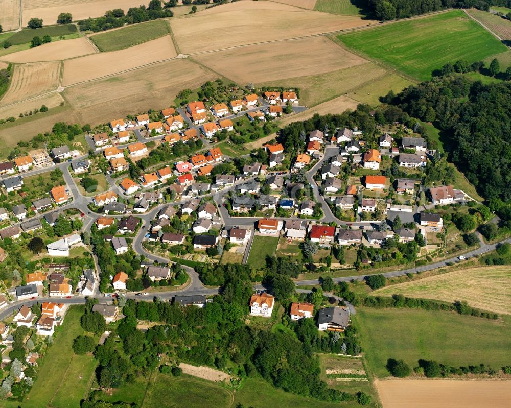 Aerial photograph Brensbach - Residential area - mixed development of a multi-family housing estate and single-family housing estate in Brensbach in the state Hesse, Germany