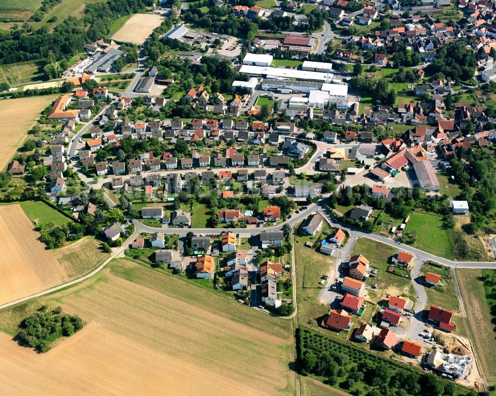 Brensbach from the bird's eye view: Residential area - mixed development of a multi-family housing estate and single-family housing estate in Brensbach in the state Hesse, Germany