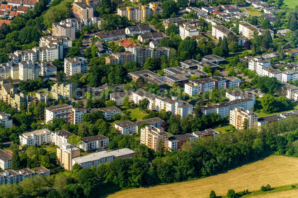 Aerial image Denzlingen - Residential area - mixed development of a multi-family housing estate and single-family housing estate in Denzlingen in the state Baden-Wuerttemberg, Germany