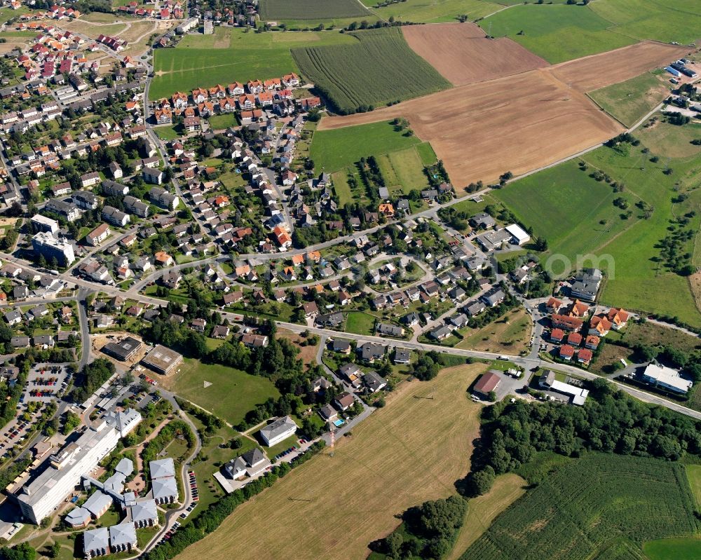 Aerial photograph Dorf-Erbach - Residential area - mixed development of a multi-family housing estate and single-family housing estate in Dorf-Erbach in the state Hesse, Germany