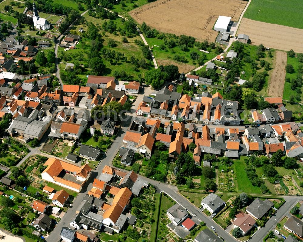 Eberstadt from above - Residential area - mixed development of a multi-family housing estate and single-family housing estate in Eberstadt in the state Hesse, Germany