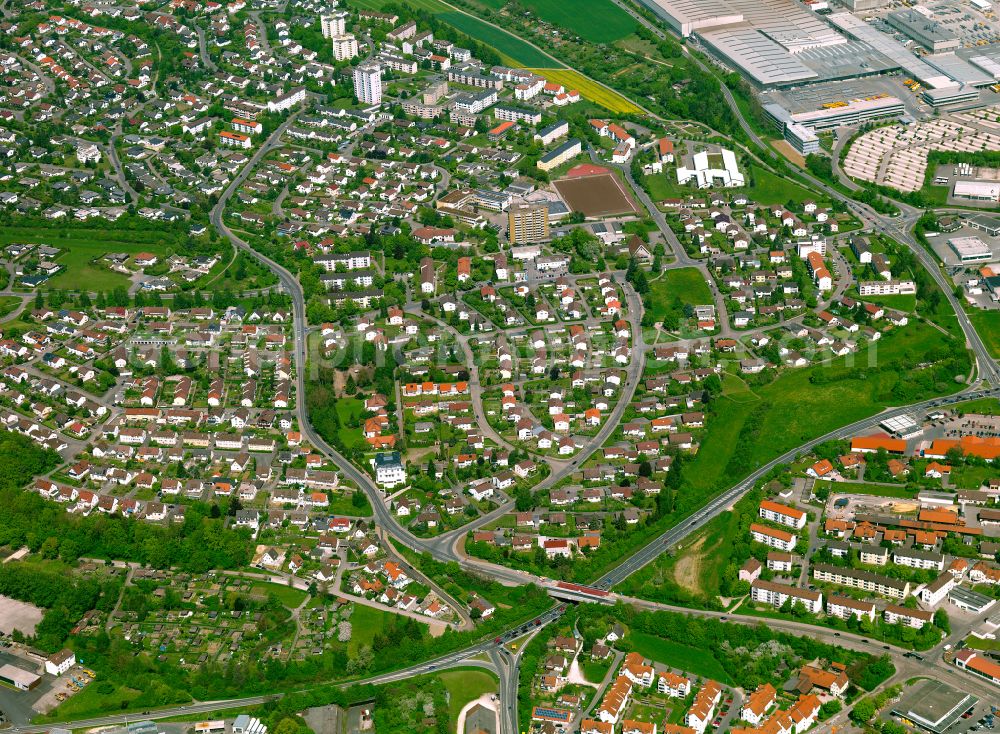 Aerial image Ehingen (Donau) - Residential area - mixed development of a multi-family housing estate and single-family housing estate in Ehingen (Donau) in the state Baden-Wuerttemberg, Germany