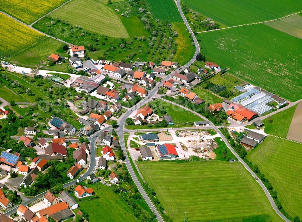 Emerkingen from the bird's eye view: Residential area - mixed development of a multi-family housing estate and single-family housing estate in Emerkingen in the state Baden-Wuerttemberg, Germany