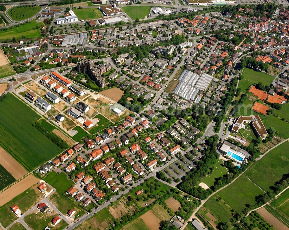 Aerial photograph Endersbach - Residential area - mixed development of a multi-family housing estate and single-family housing estate in Endersbach in the state Baden-Wuerttemberg, Germany