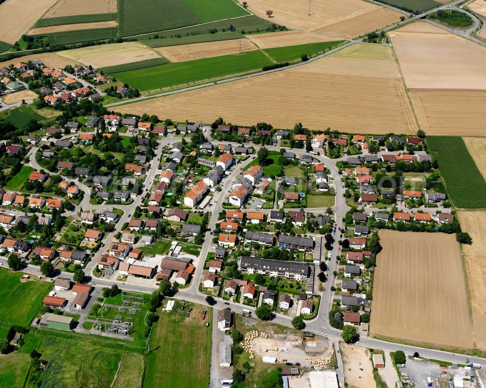 Aerial photograph Eppingen - Residential area - mixed development of a multi-family housing estate and single-family housing estate in Eppingen in the state Baden-Wuerttemberg, Germany