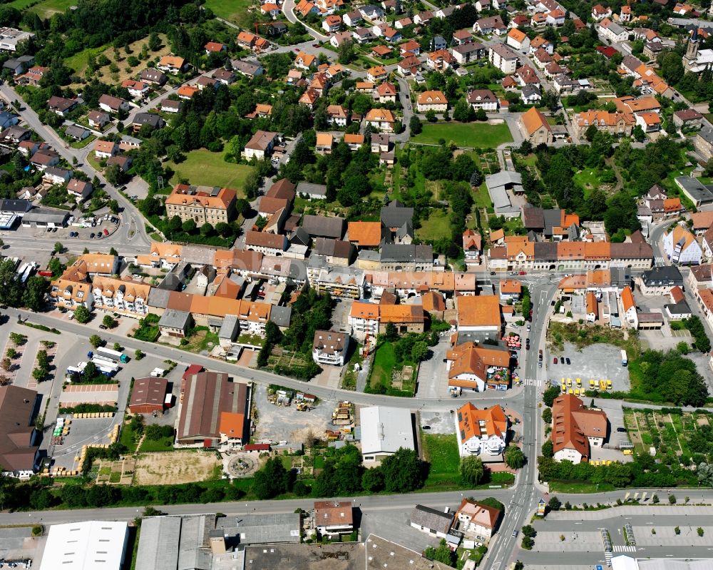 Eppingen from above - Residential area - mixed development of a multi-family housing estate and single-family housing estate in Eppingen in the state Baden-Wuerttemberg, Germany