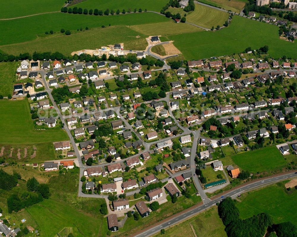 Aerial image Erndtebrück - Residential area - mixed development of a multi-family housing estate and single-family housing estate in Erndtebrück at Siegerland in the state North Rhine-Westphalia, Germany