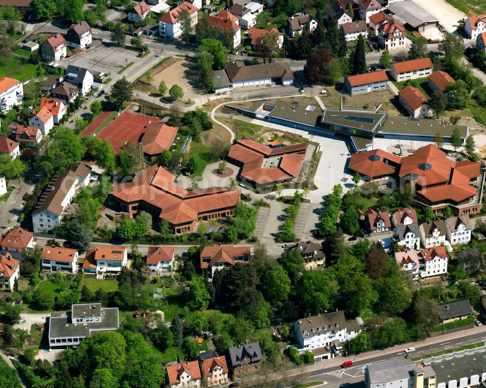 Faurndau from above - Residential area - mixed development of a multi-family housing estate and single-family housing estate in Faurndau in the state Baden-Wuerttemberg, Germany