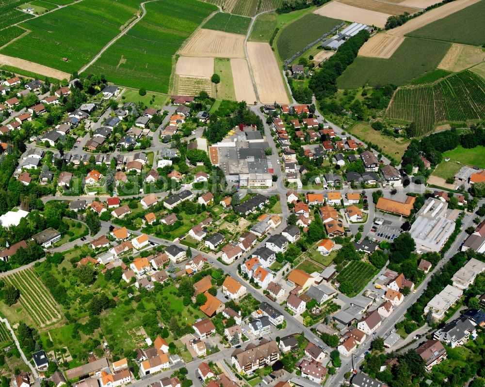 Aerial image Flein - Residential area - mixed development of a multi-family housing estate and single-family housing estate in Flein in the state Baden-Wuerttemberg, Germany