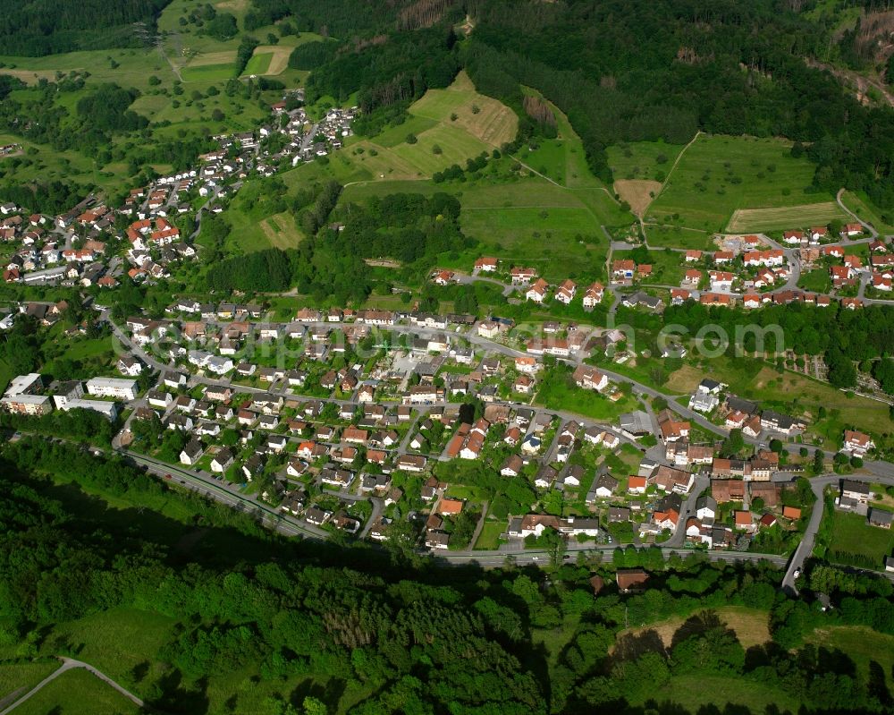 Öflingen from above - Residential area - mixed development of a multi-family housing estate and single-family housing estate in Öflingen in the state Baden-Wuerttemberg, Germany