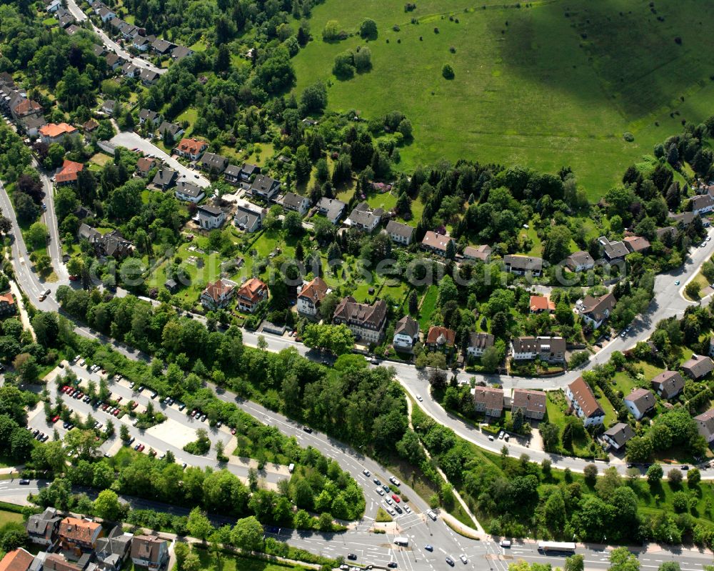 Georgenberg from the bird's eye view: Residential area - mixed development of a multi-family housing estate and single-family housing estate in Georgenberg in the state Lower Saxony, Germany