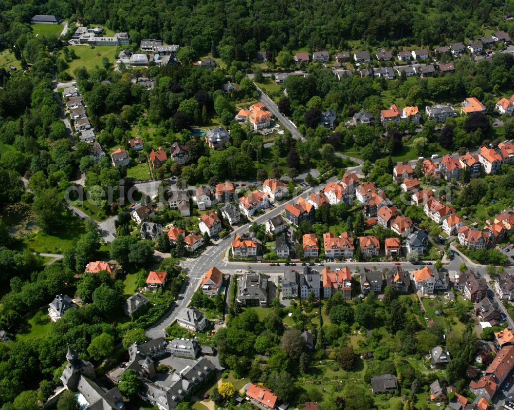 Aerial photograph Georgenberg - Residential area - mixed development of a multi-family housing estate and single-family housing estate in Georgenberg in the state Lower Saxony, Germany