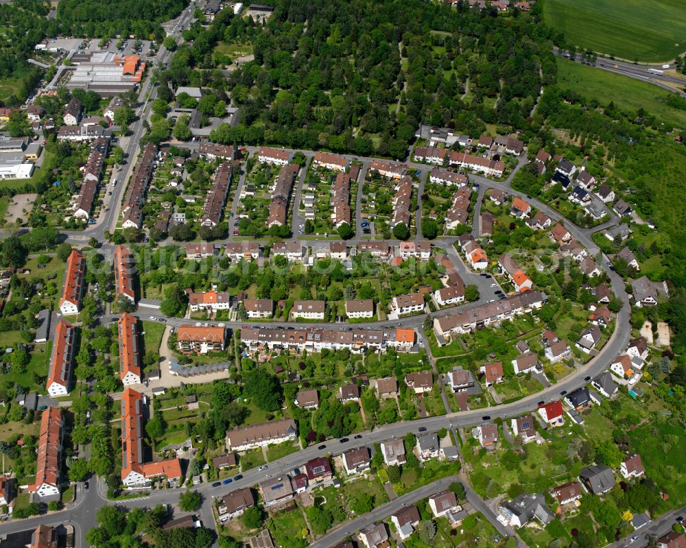 Aerial photograph Georgenberg - Residential area - mixed development of a multi-family housing estate and single-family housing estate in Georgenberg in the state Lower Saxony, Germany