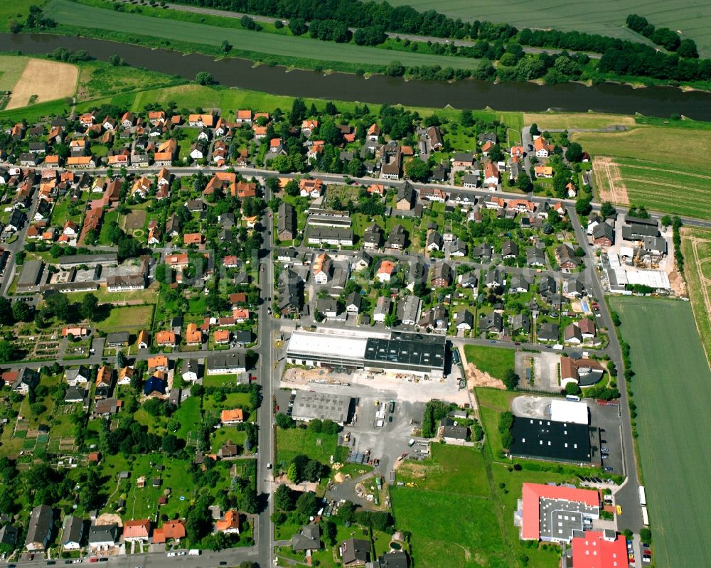 Aerial image Gimte - Residential area - mixed development of a multi-family housing estate and single-family housing estate in Gimte in the state Lower Saxony, Germany