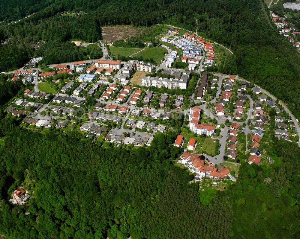 Gippingen from the bird's eye view: Residential area - mixed development of a multi-family housing estate and single-family housing estate in Gippingen in the state Baden-Wuerttemberg, Germany