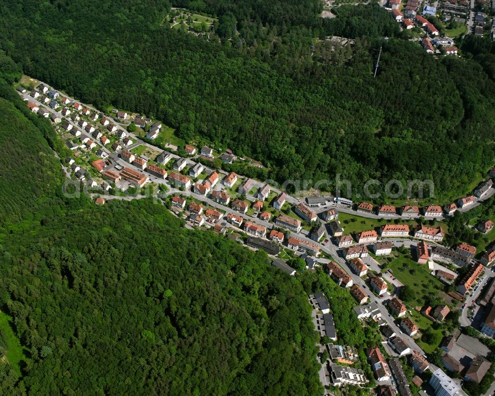 Aerial image Gippingen - Residential area - mixed development of a multi-family housing estate and single-family housing estate in Gippingen in the state Baden-Wuerttemberg, Germany