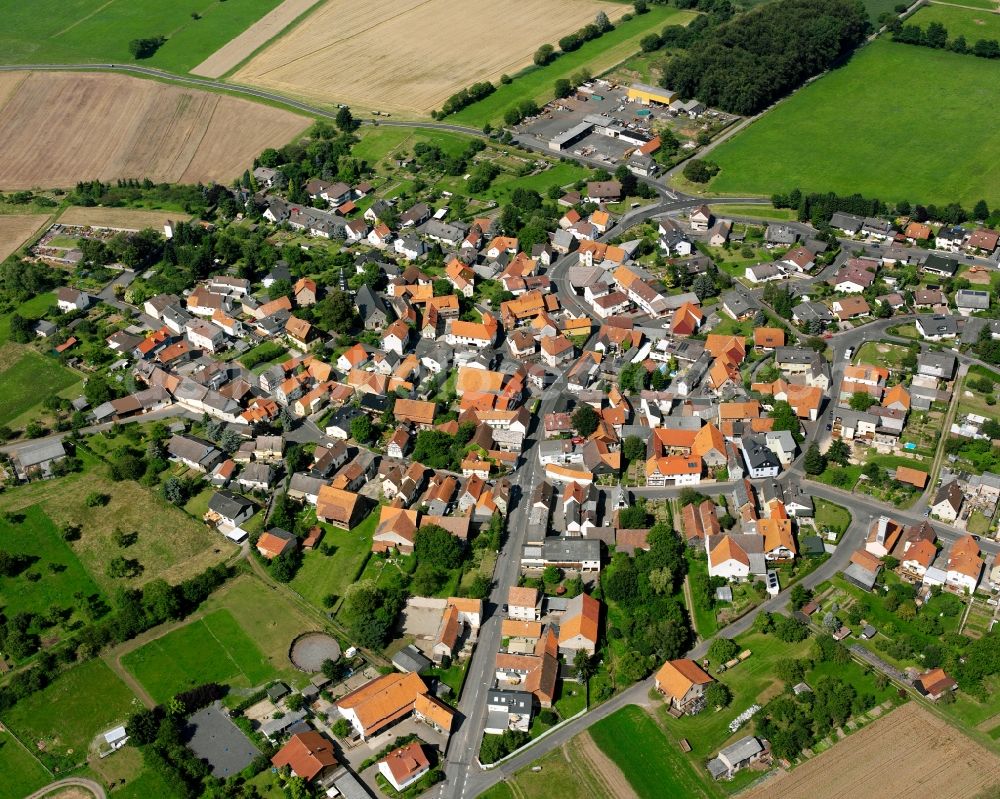 Aerial image Hattenrod - Residential area - mixed development of a multi-family housing estate and single-family housing estate in Hattenrod in the state Hesse, Germany