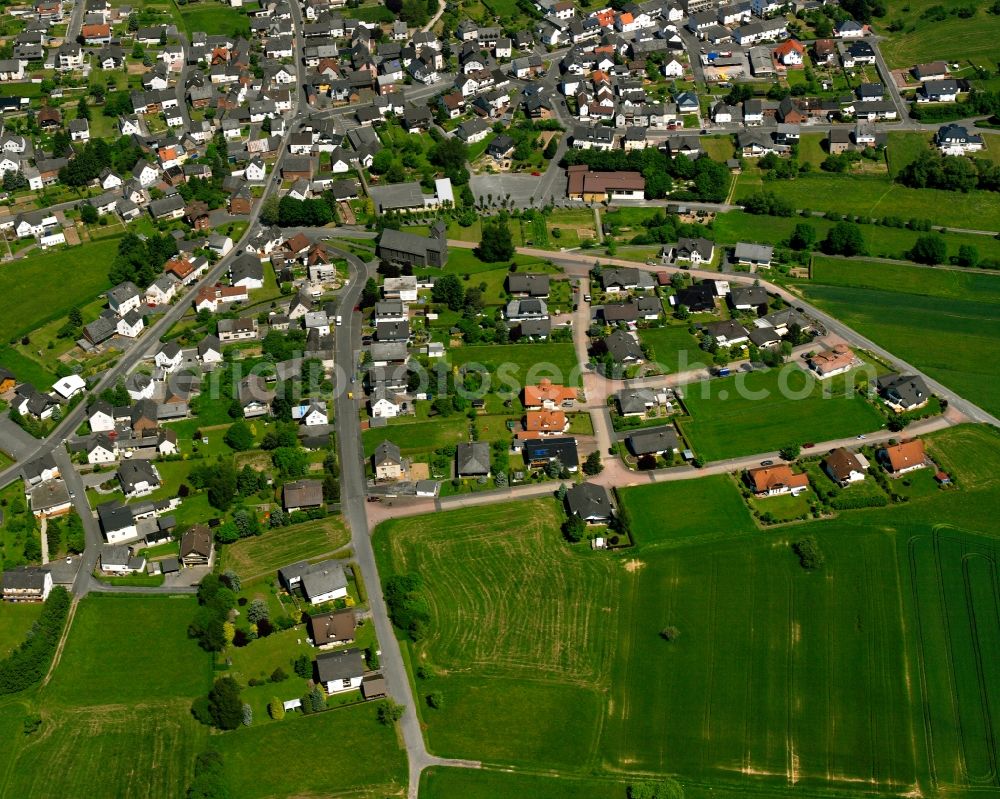 Hintermeilingen from the bird's eye view: Residential area - mixed development of a multi-family housing estate and single-family housing estate in Hintermeilingen in the state Hesse, Germany